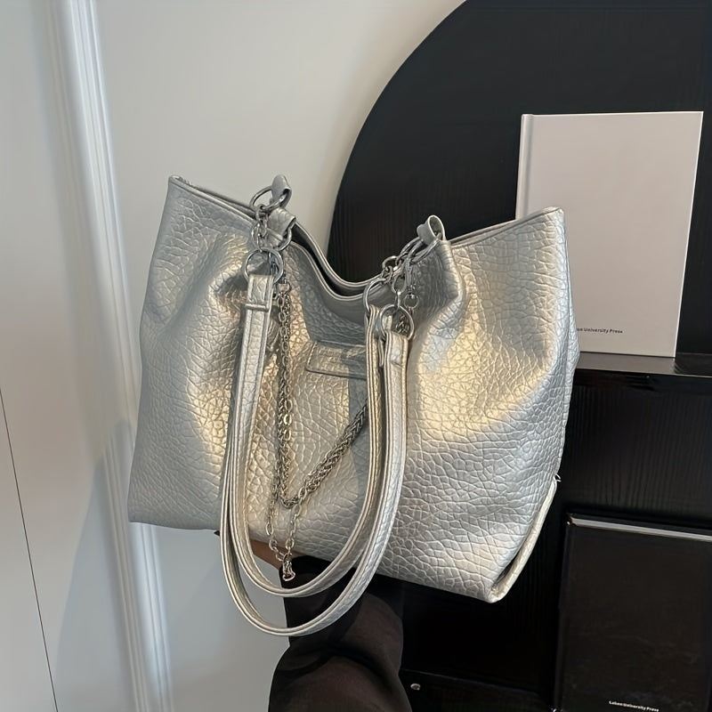 Lychee Pattern Tote Bag with Chain Decor