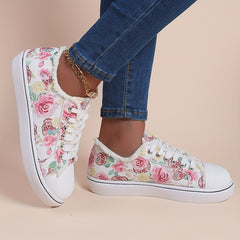 Halloween Rose & Skull Print Canvas Shoes
