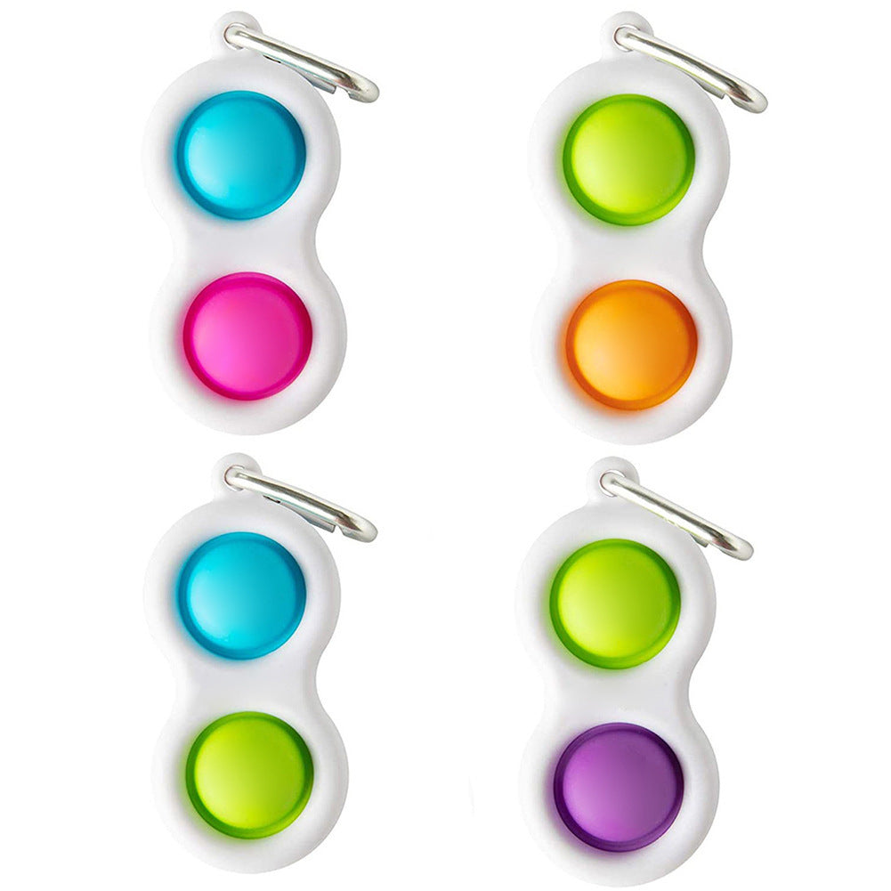 2pcs Fidget Toy Stress Relief & Mini Silicone Sensory Key Chain