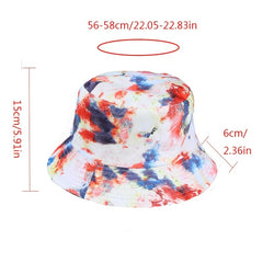 Colorful Tie Dye Bucket Hat Casual Sunscreen Travel Fisherman Cap