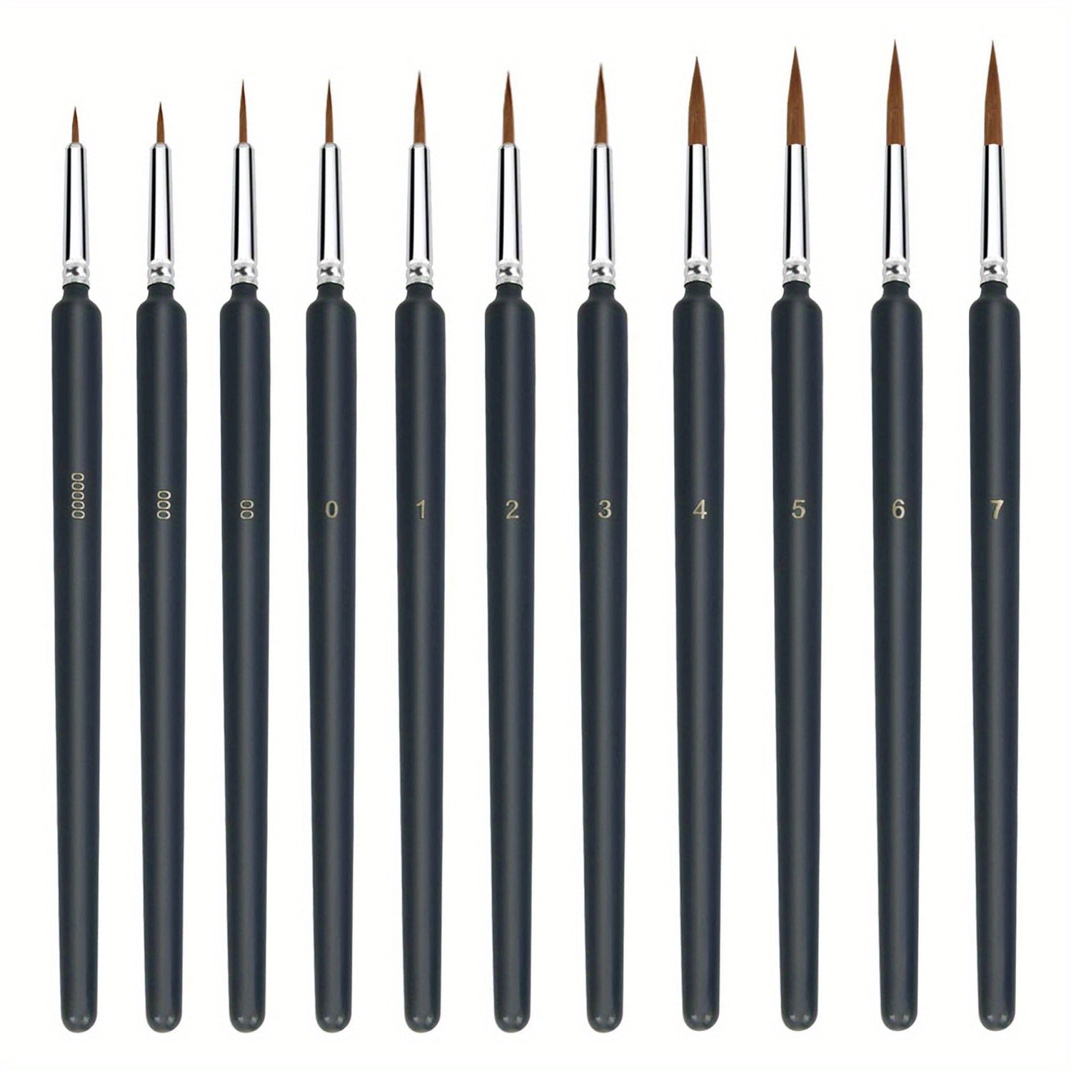 11 Micro Brushes Fine Detail Nib Brush Set With Ergonomic Handle