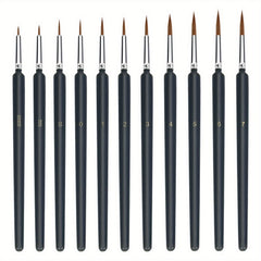 11 Micro Brushes Fine Detail Nib Brush Set With Ergonomic Handle