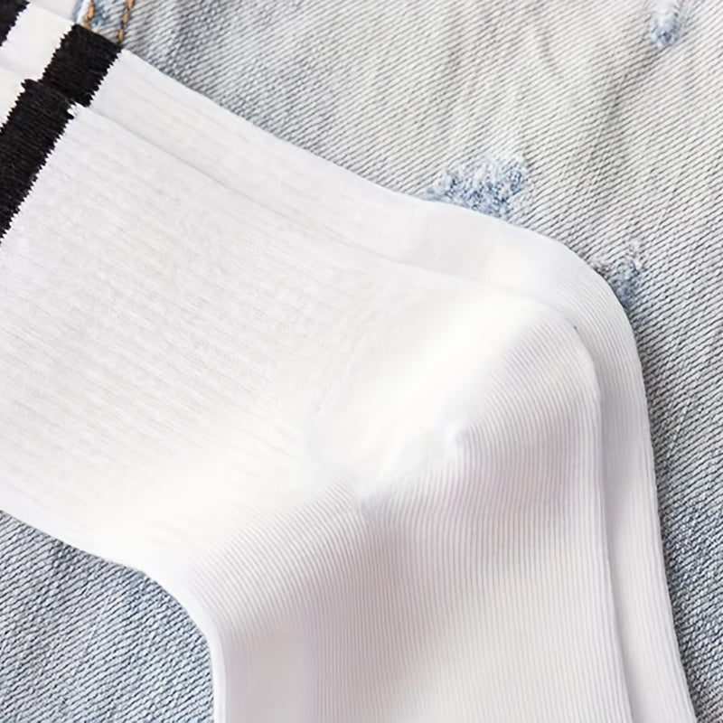 Striped Mid Tube & Japanese Crew Socks Women's Stockings