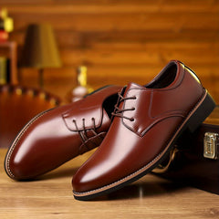Men's Lace Up Derby Shoes Round Toe Formal Business Wear Non Slip