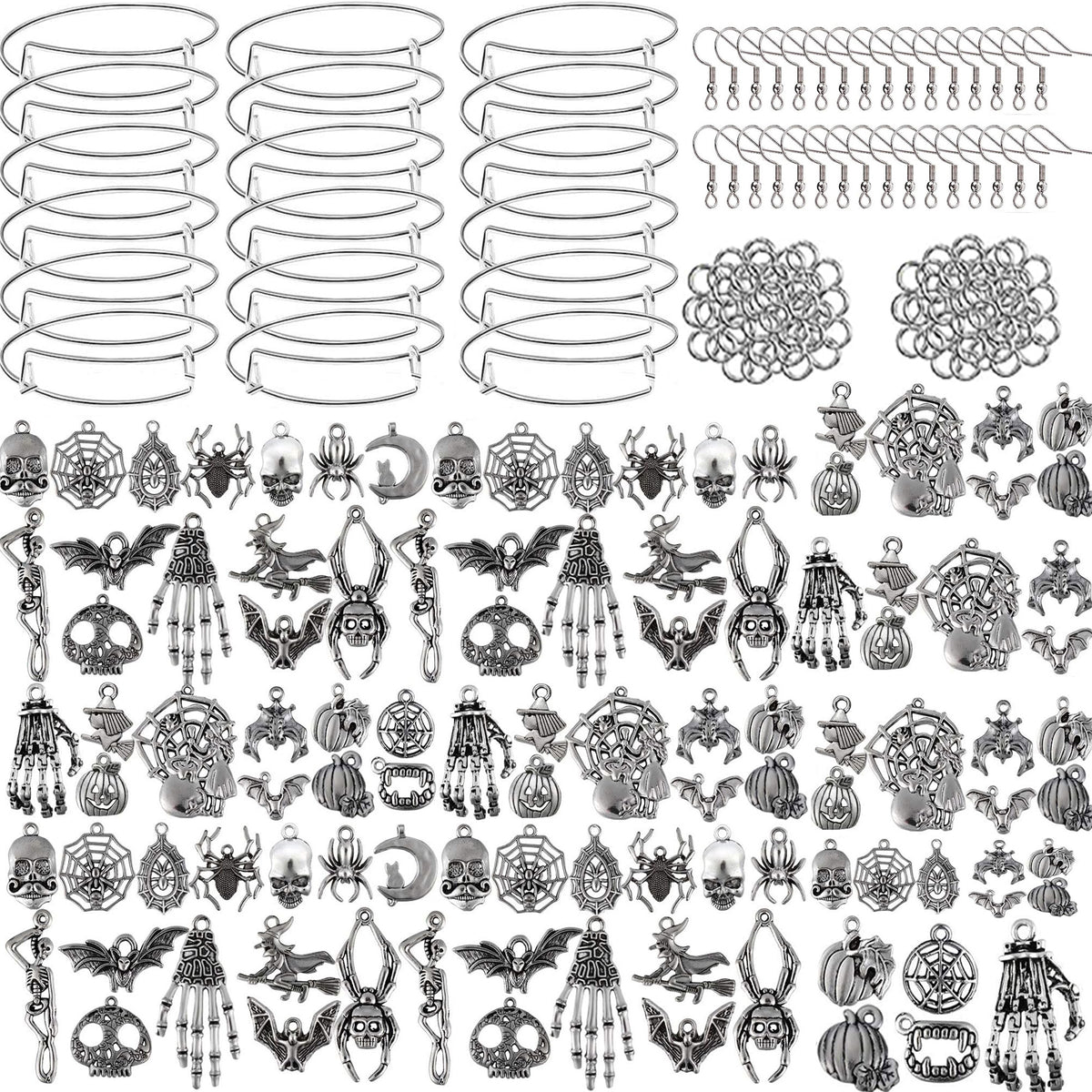 110pcs Halloween Charms Pendant DIY Set With Adjustable Bracelet