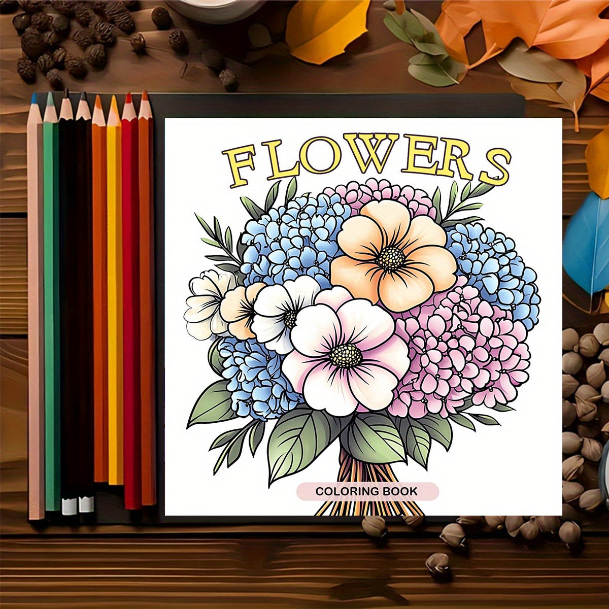 Floral Coloring Book for Adults & Teens - Hydrangeas, Roses, Daisies
