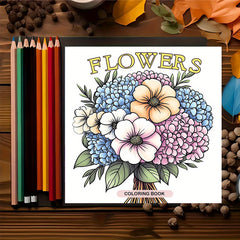 Floral Coloring Book for Adults & Teens - Hydrangeas, Roses, Daisies