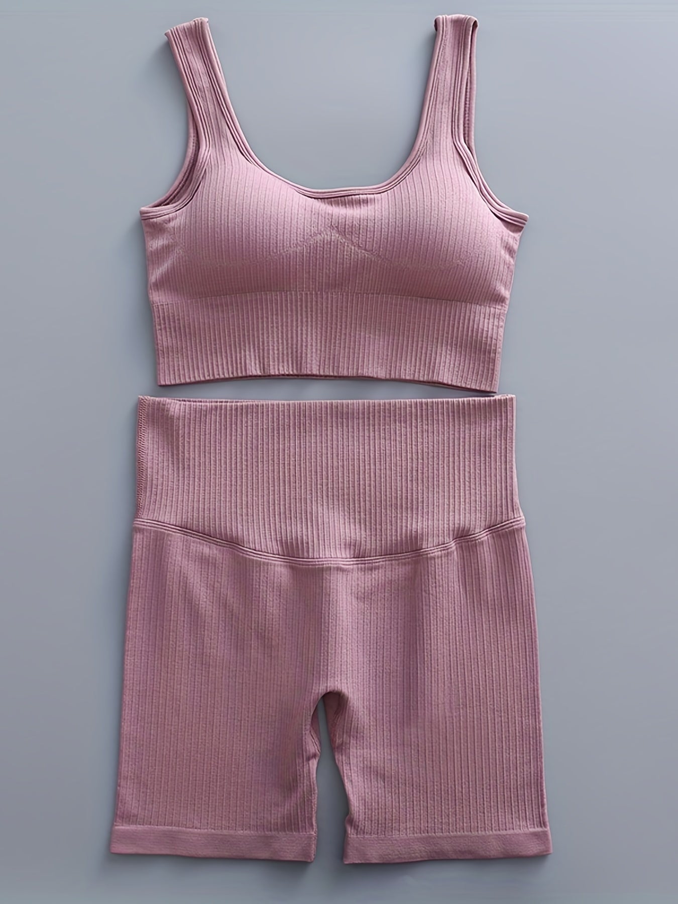 Women's Yoga Set U Neck Sports Bra & High Waisted Shorts