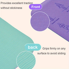6mm TPE Yoga Mat Non slip Fitness Mat w/ Carrying Strap for Gymnastics Pilates