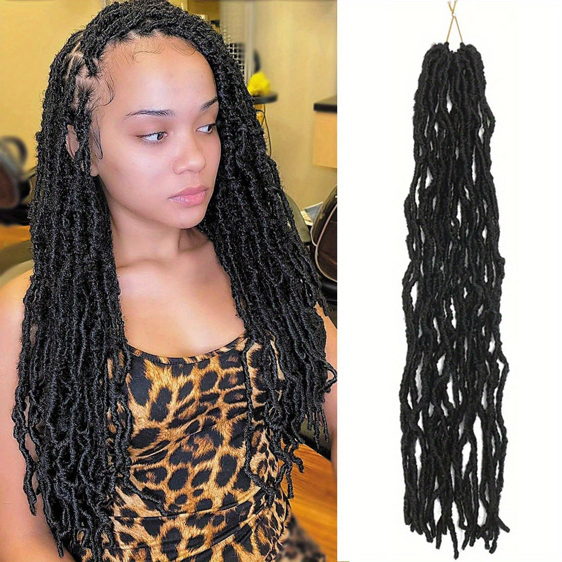 Soft Faux Locs Crochet Hair Pre Looped Faux Locs 96 Cm