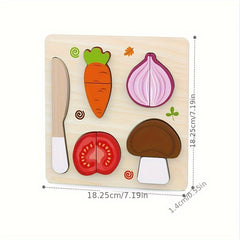 Wooden Vegetables Fruits Cut Kitchen Toys