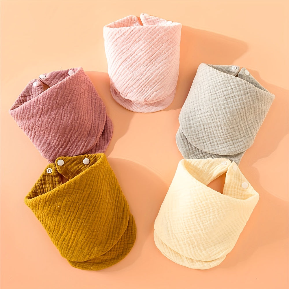 5pcs Baby Gauze Bibs Scarf 100 Cotton Square Towel Handkerchief