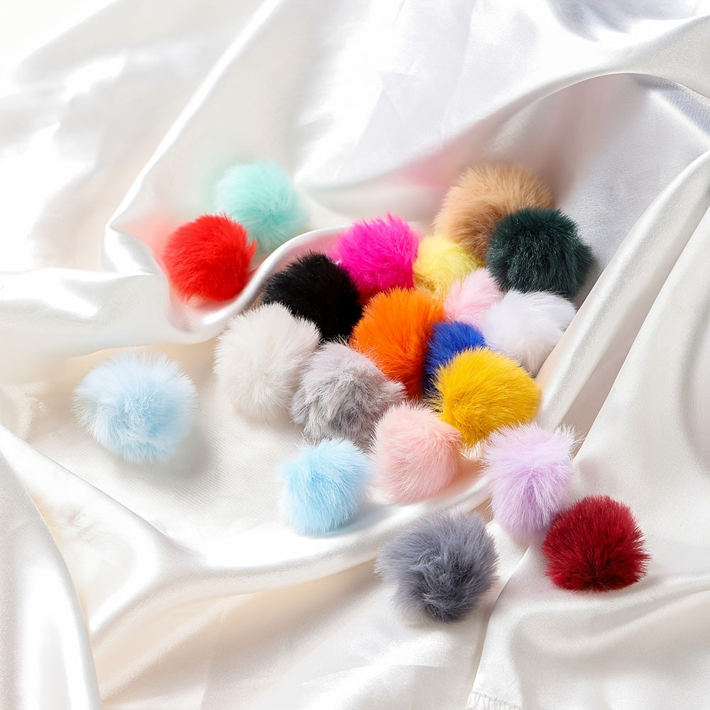 5Pcs 30mm 11 Colors Faux Rabbit Hair Ball Pendant