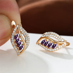 Marquise Cut Multicolor Stone Clip On Hook Earrings CZ Drop Dangle