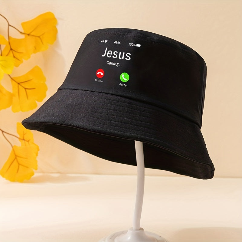 JESUS Phone Calling Bucket Hat Unisex Lightweight Fisherman Cap