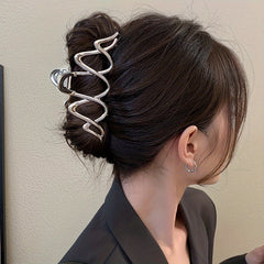Wavy Hair Claw Clip Alloy Non Slip Strong Hold Grip Hair Jaw Clip