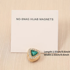 Heart Shape Rhinestone Turban Magnet Buckle for Hijab