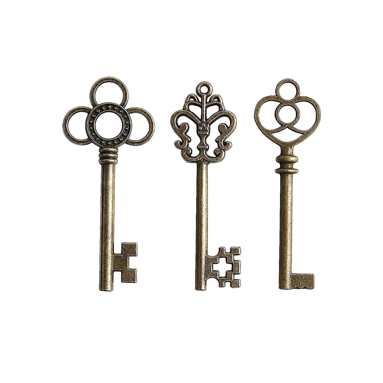 30pcs Antique Bronze Skeleton Key Charms for Crafts Steampunk Party Favors
