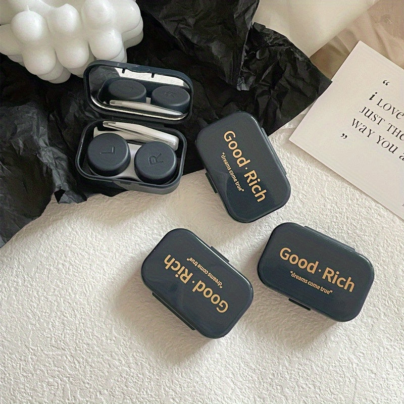 Letter Charm Lens Cases Travel Box Tweezers Remover Tool