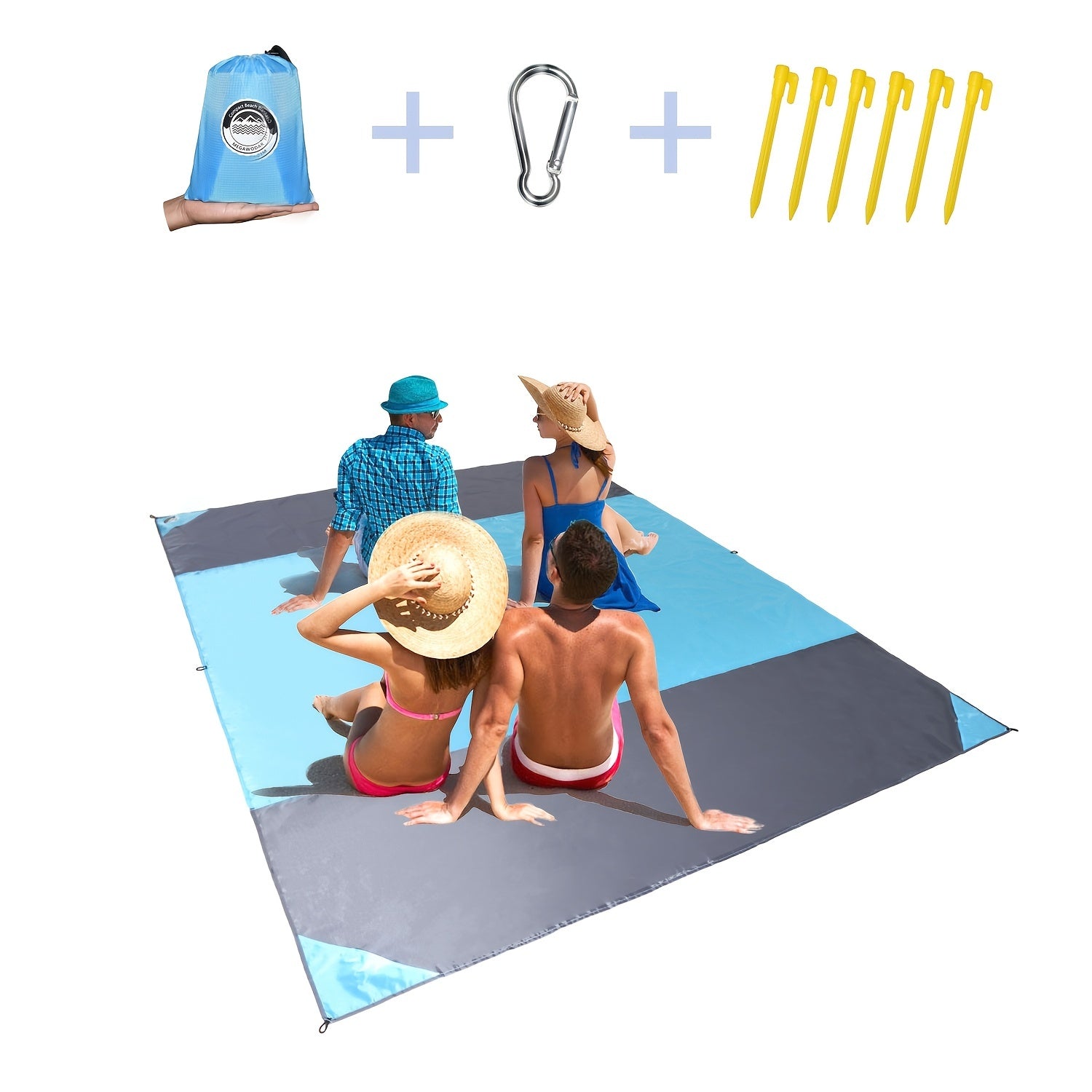 Waterproof Oversize Beach Blanket Portable Soft