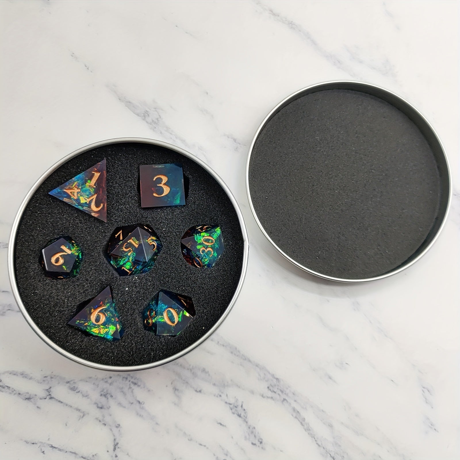 1pc Round Metal Dice Box - Silver Metal Dice Box for Storing Dice
