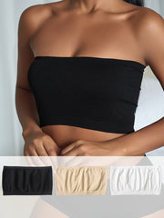3pcs Strapless Bandeau Bras Soft Everyday Bra Women's Lingerie