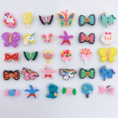 30pcs Cartoon Shoe Charm PVC Soft Rubber Shoe Buckle Clogs DIY Accessories