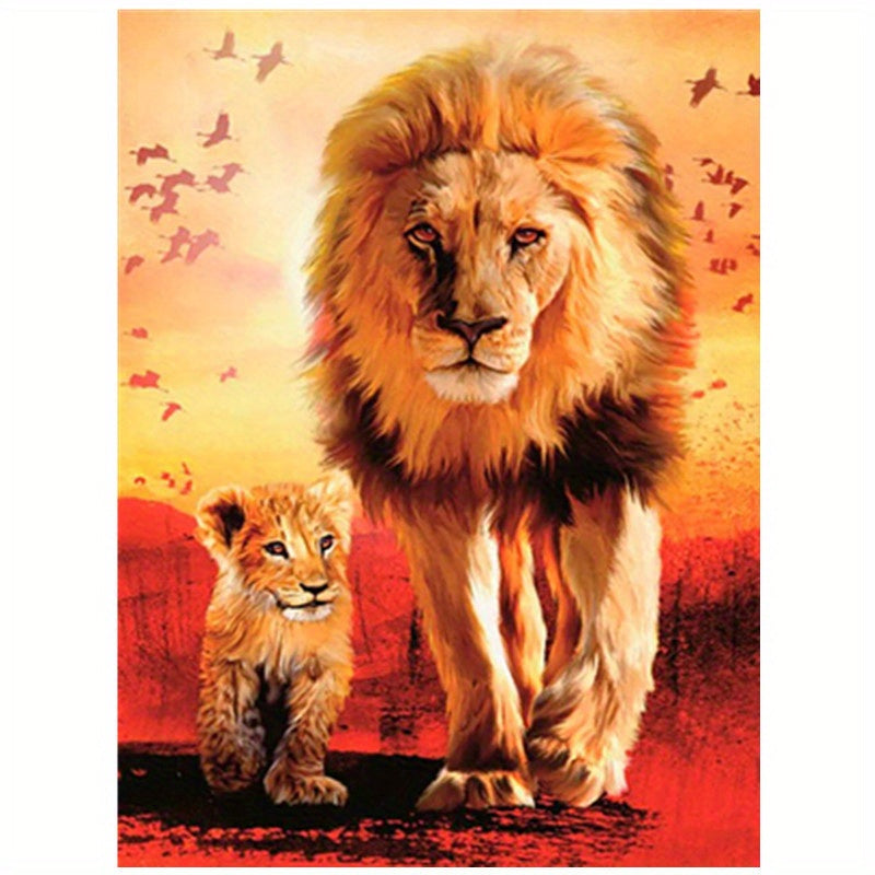 Adult Diamond Art Kit Lion 11.8X15.7 Inches