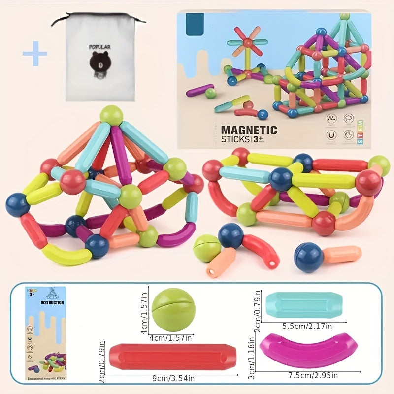 Magnetic Building Blocks Educational Construction Toys Kids Toddlers