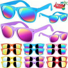 12 Kids' Neon Sunglasses UV400 Protection Pool Party Favors