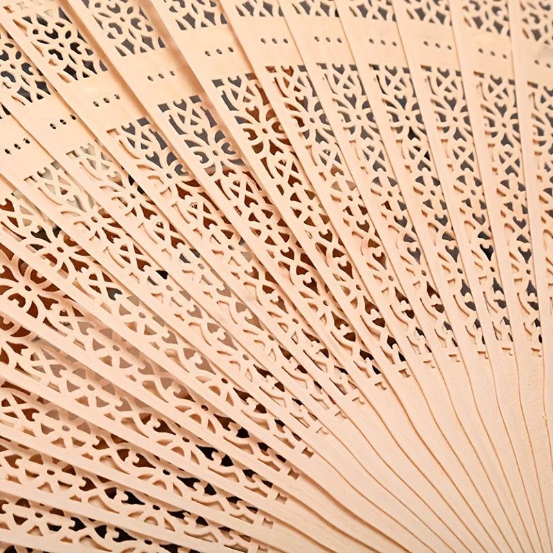Wooden Fan Classic Ancient Style Carry Hollow Full Wood Accessories