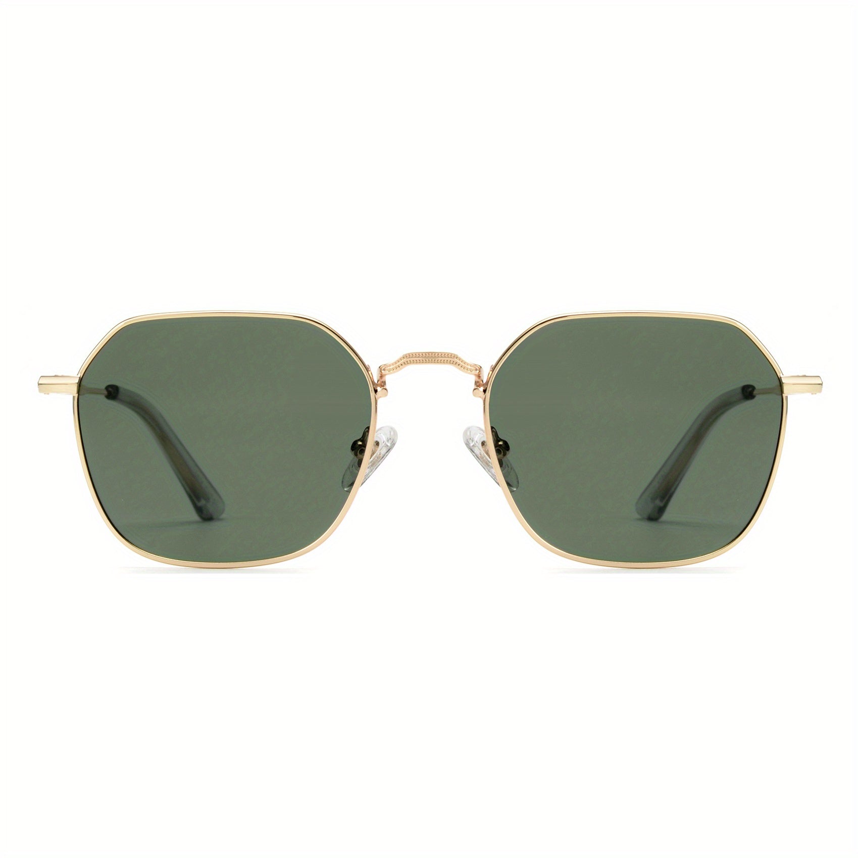 OUWEN Polarized Polygon Sunshade Mirror Unisex Full Frame Aviator Glasses Gray