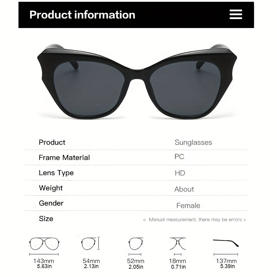 Cat Eye Sunglasses Gradient Lens Block Glasses UV400