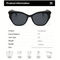 Cat Eye Sunglasses Gradient Lens Block Glasses UV400