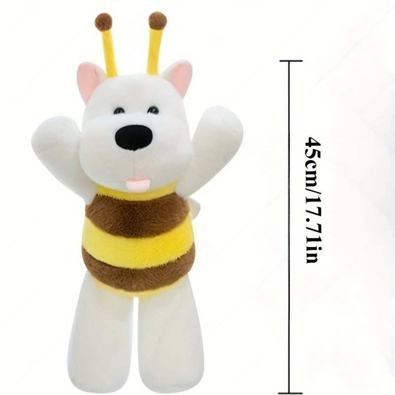 Soft Yellow Plush Puppy Toy with Expressive Eyes - Perfect for Gifts