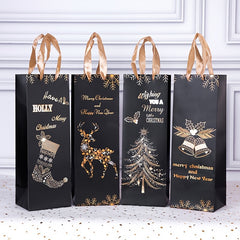12pcs Christmas Wine Bag Gift Bag Festive Red Wine Gift Bags