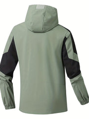 Men's Waterproof Hooded Windbreaker Jacket Zip Up Coat