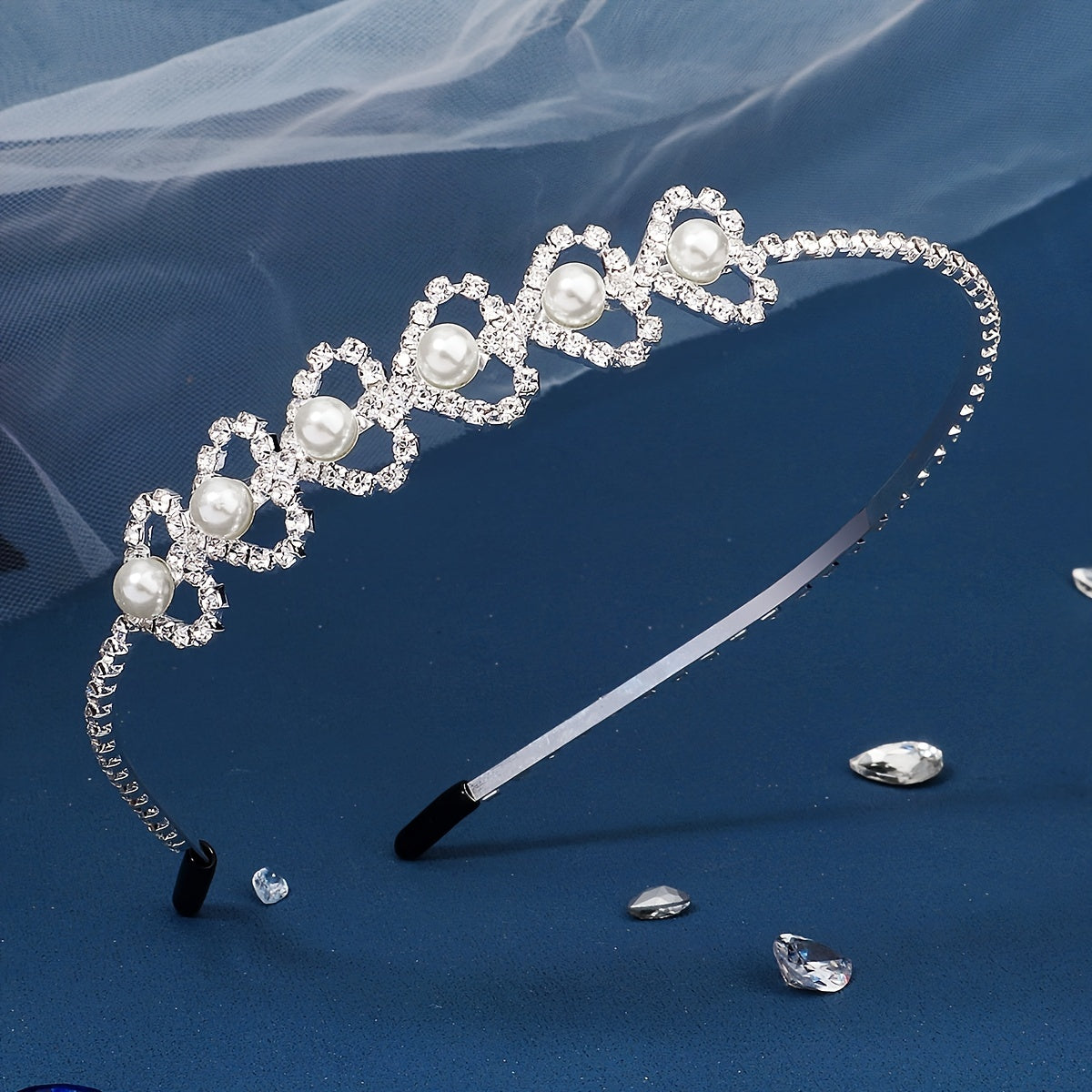 Rhinestone Heart Hairband Headband Princess Tiara