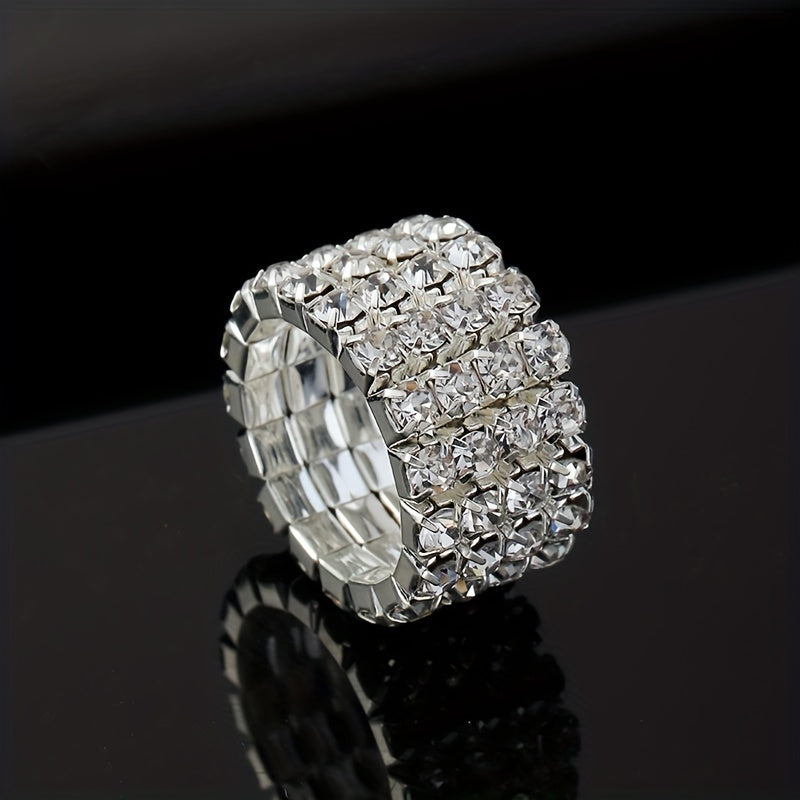 Men's Elastic Ring with Artificial Diamond