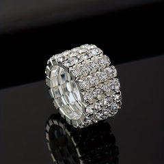 Men's Elastic Ring with Artificial Diamond