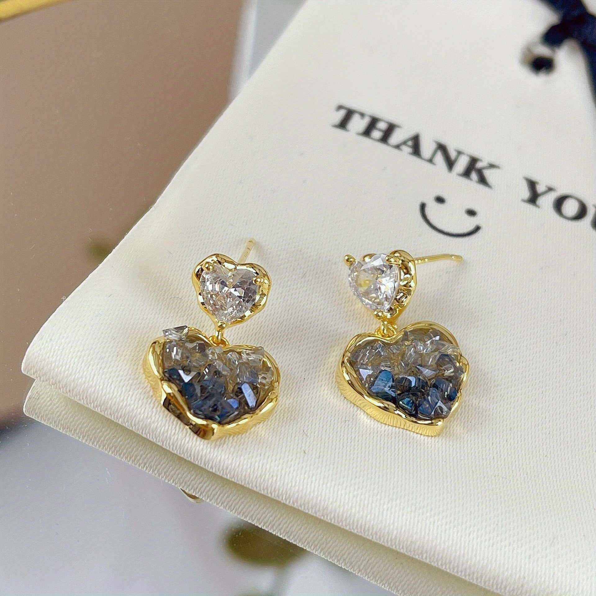 Crystal Love Stud Earrings for Women