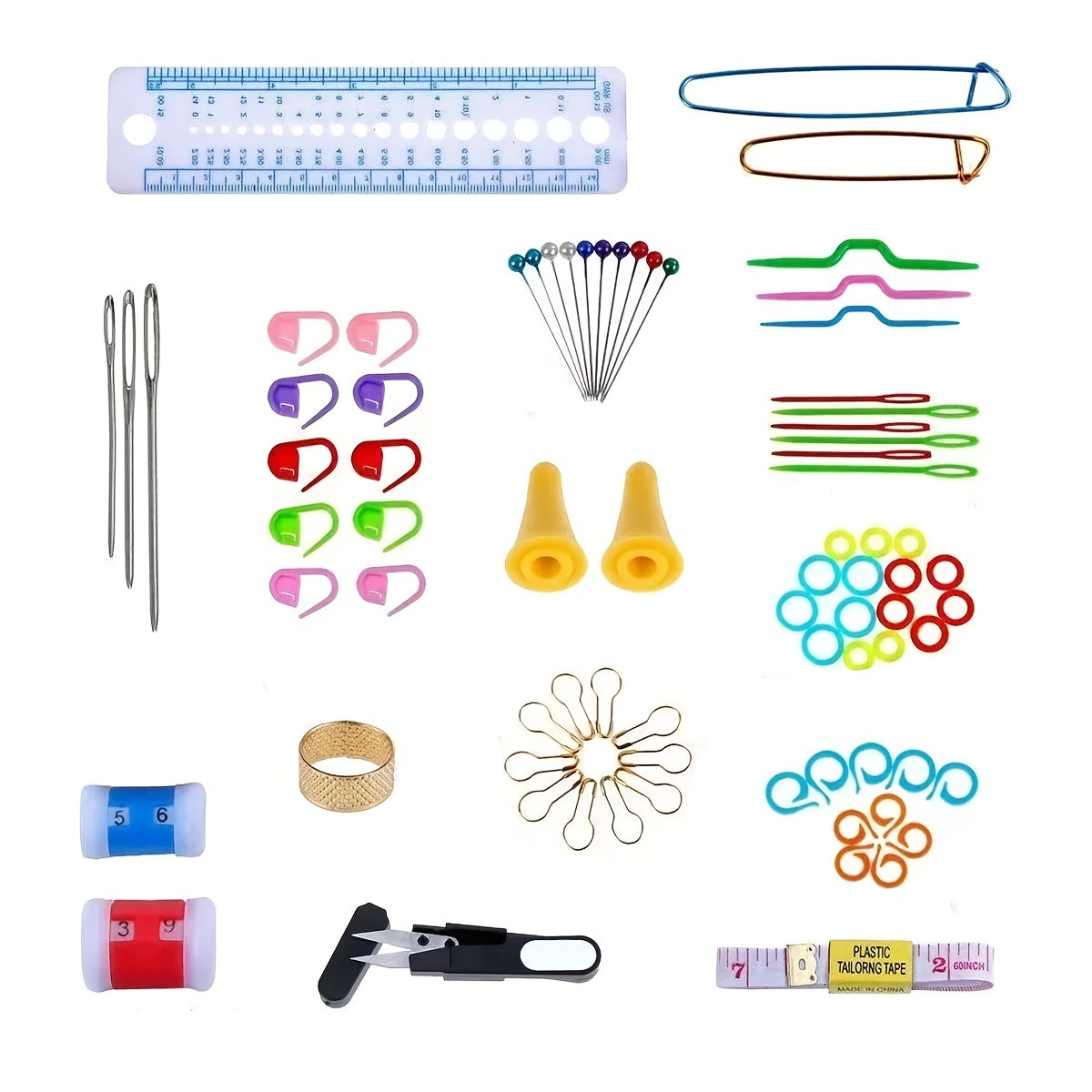 100pcs Crochet Hooks Set Knitting Needles Hook Knit Gauge Scissors