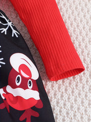 Toddler Girls Elk Print Cotton Dress Christmas