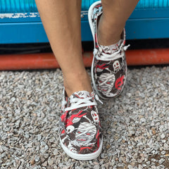 Scary Ghost Face Mummy Print Low Top Sneakers