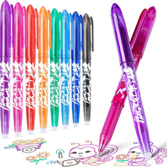 8pcs Erasable Gel Pens 0 5mm Tip Rub Out Pens With Rubber Adults School Office