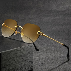 Retro Sunglasses Pilot Round Alloy Eyewear Men Women Gradient Sunshades UV 400