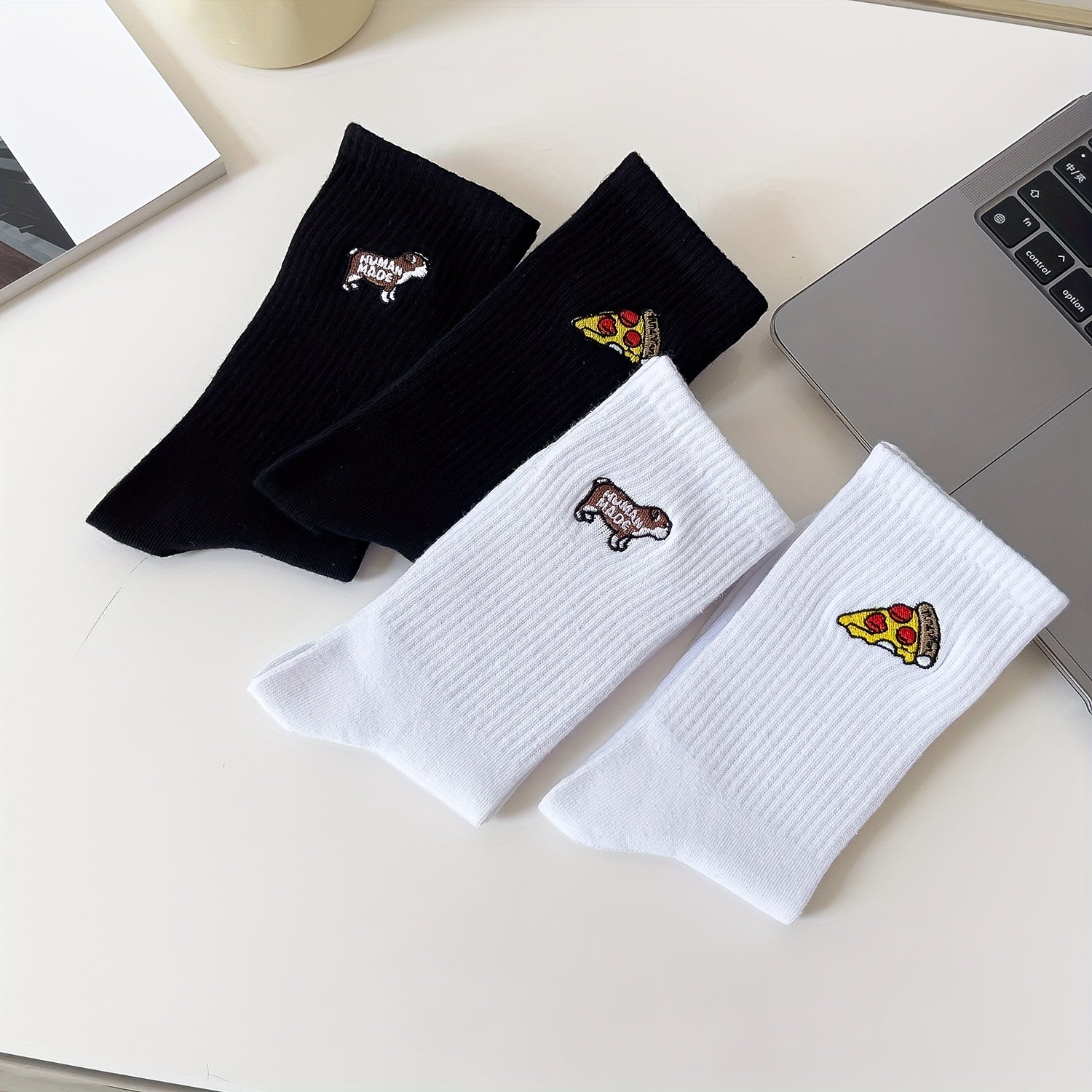 4 Pairs Cartoon Pattern Socks Women's Stockings