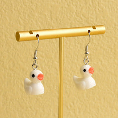 Duck Earrings Synthetic Resin Cute Animal Jewelry Dangle Earrings