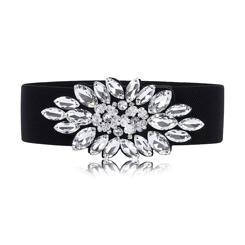 Rhinestone Elastic Band Vintage Waist Belt
