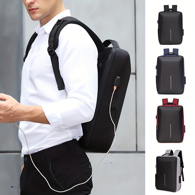 Men's Business Laptop Backpack USB Charging Port Anti-theft Travel Bag